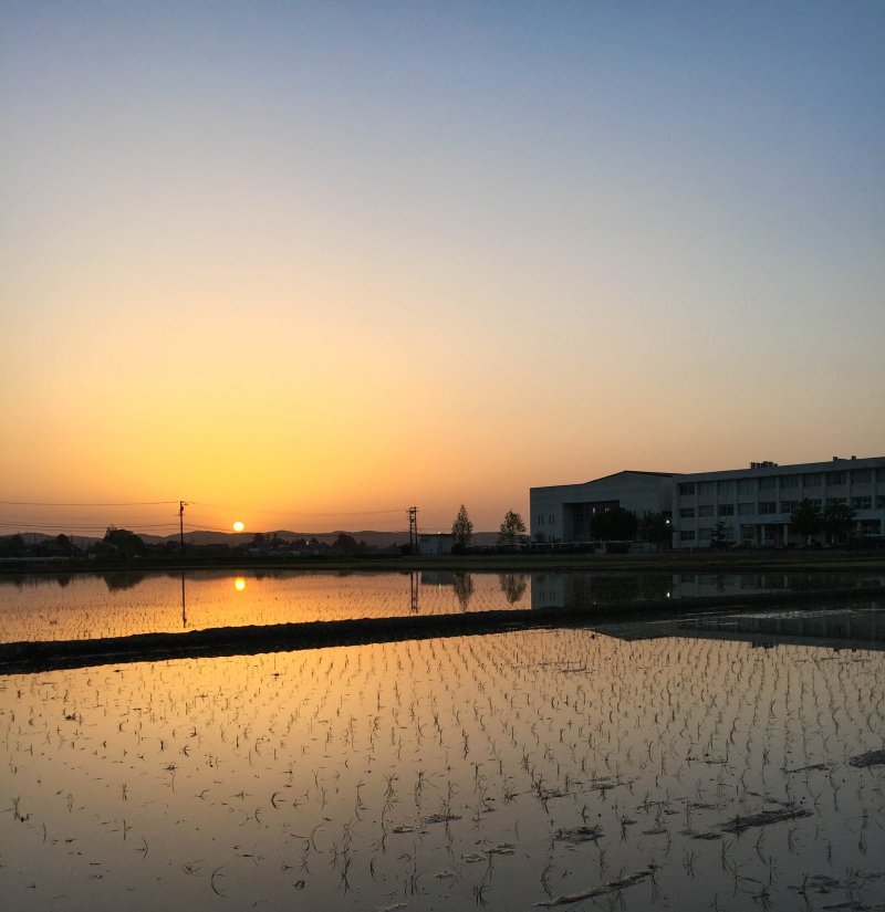 新潟県長岡市の夕暮れ